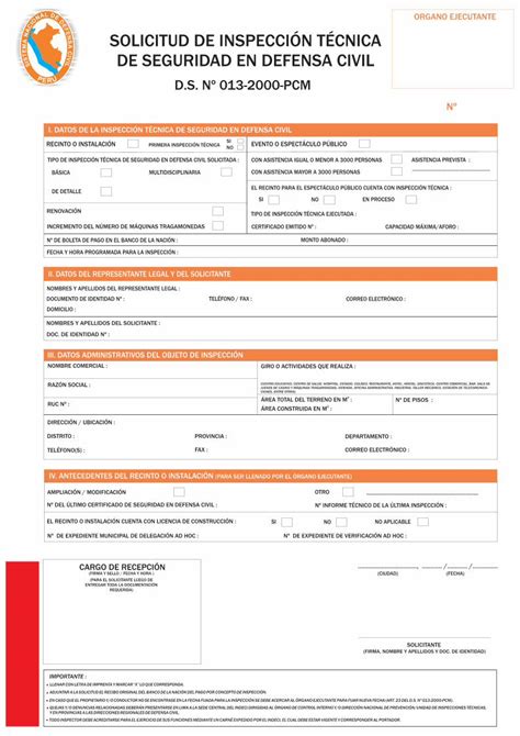 Pdf Organo Ejecutante Solicitud De Inspecci N T Cnica De De