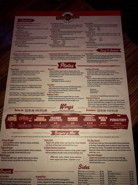 Menu At Diablo Loco Pub And Bar Houston Richmond Ave