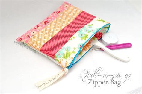 Free Zipper Bag Pattern Quilt As You Go Method Simple Simon And