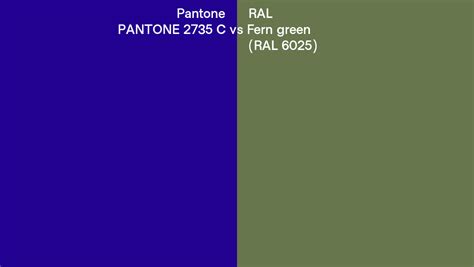 Pantone 2735 C Vs Ral Fern Green Ral 6025 Side By Side Comparison