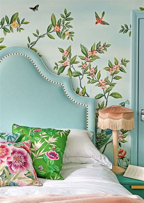 Florence Blue Chinoiserie Wallpaper Mural Harlequin Wall Coverings