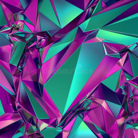 Abstract Emerald Green Crystal Faceted Background Stock Illustration