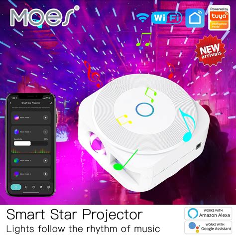 Wifi Tuya Smart Star Projector Galaxy Laser Starry Sky Projector Waving ...