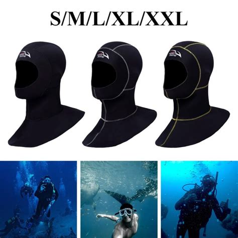 Scuba Diving Hood 3mm Neoprene Wetsuit Hat Neck Warmer Durable Stretchable Diving Surfing