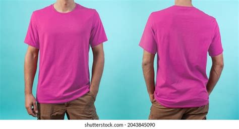 Front Back View Pink T-shirt Mockup Stock Photo 2043845090 | Shutterstock