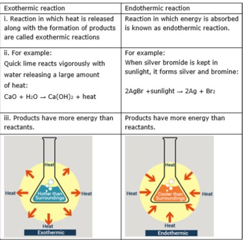 Endothermic And Exothermic Reaction Examples