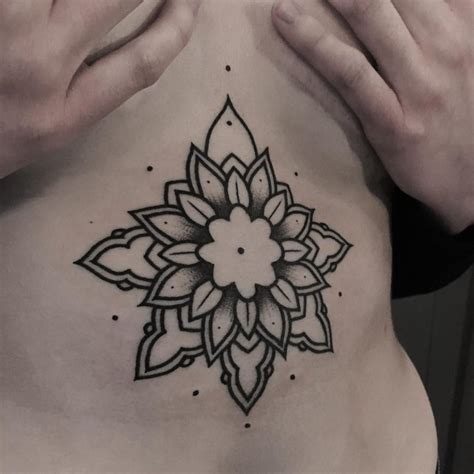 Lotus Flower Sternum Tattoo By Klaudia Holda