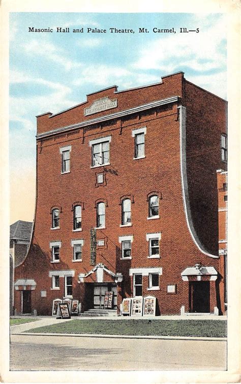 Mt. Carmel Illinois Masonic Hall And Palace Theatre Antique Postcard ...