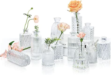 Amazon Comsaf Glass Bud Vases Set Of Small Clear Bud Vases In