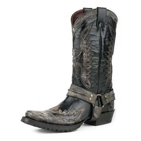 Stetson Western Boots Men Outlaw Eagle Biker Black Overstock 15629811