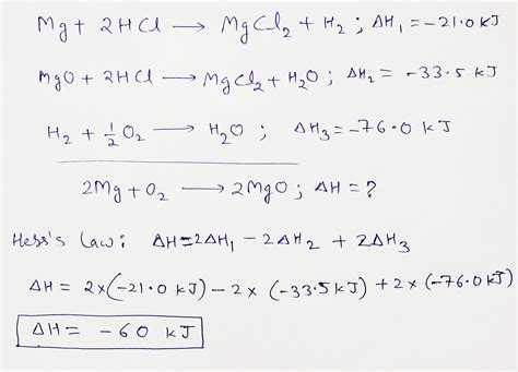 Solved Calculate The Enthalpy Of The Following Reaction 3 Marks