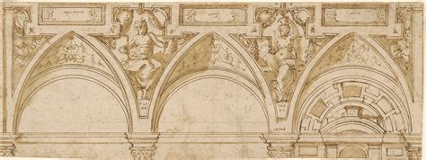 Giorgio Vasari Design For The Decoration Of A Loggia With Grotesques