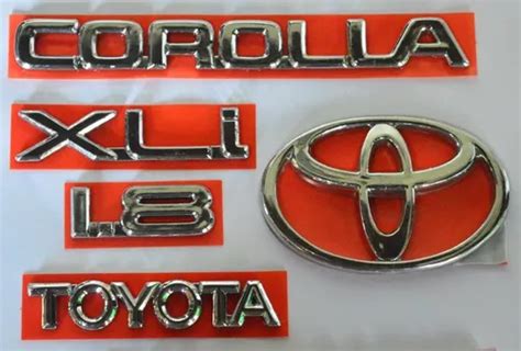 Emblemas Toyota Corolla Xli 1 8 Logotipo kit 5 Pçs