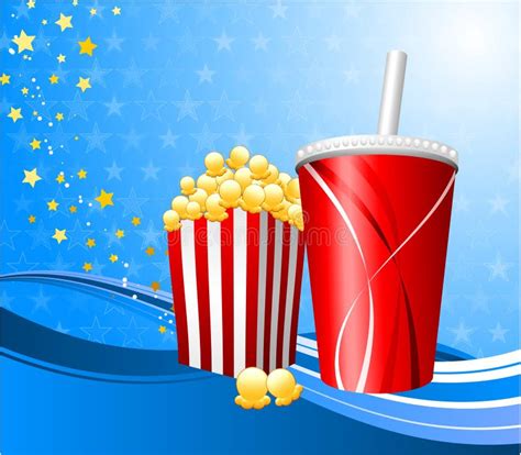 Popcorn and Cup of Soda on Film Background Stock Vector - Illustration ...