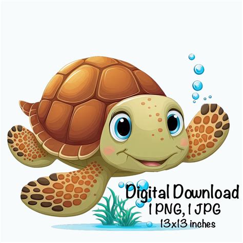 Sea Turtle, Cute Sea Turtle Clipart, Ocean Animals Sea Turtle PNG, Sea ...