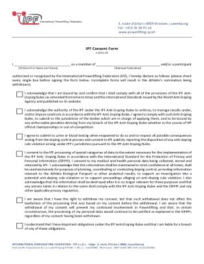 Fillable Online ANTI DOPING RULES International Powerlifting