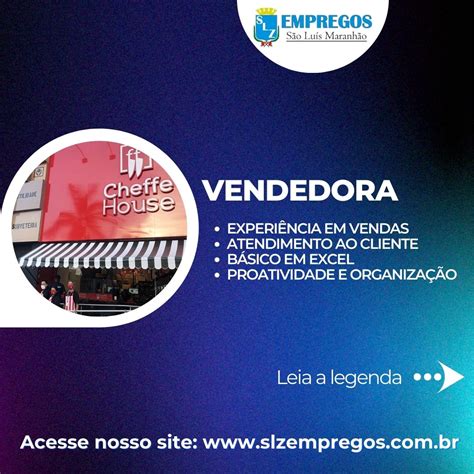 VENDEDORA SLZ Empregos