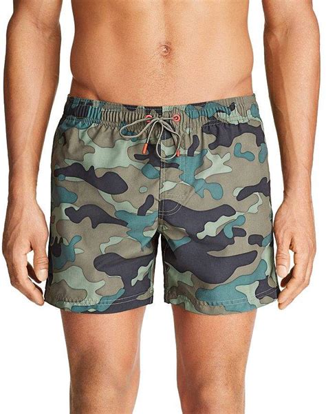 Sundek Camouflage Print Swim Shorts Mens Swim Shorts Deep Forest