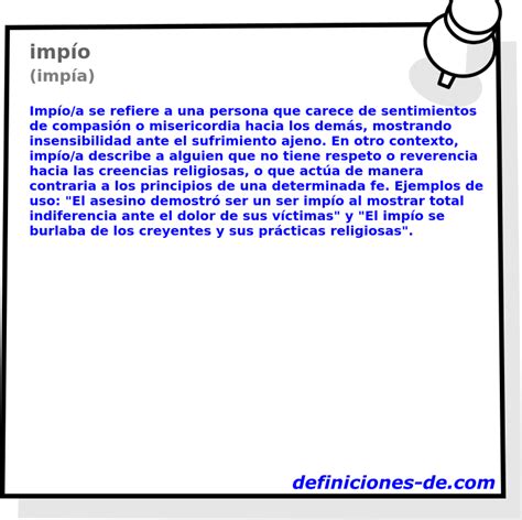 Impio O Que Significa - Significado de «impío (impía)»