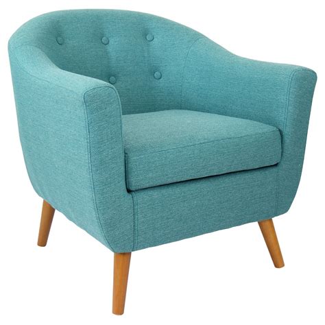 Lumisource Rockwell Accent Chair Teal Fabric Accent Chair Mid