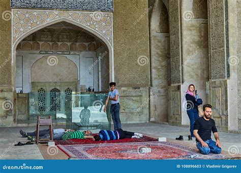 Muslims Pray In The Mosque Isfahan Iran Editorial Stock Photo