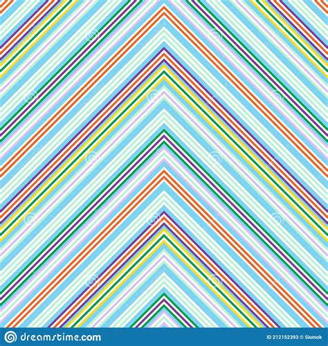 Rainbow Chevron Diagonal Stripes Seamless Pattern Background Stock