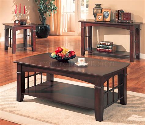 Cherry Finish Modern Elegant Coffee Table W Options