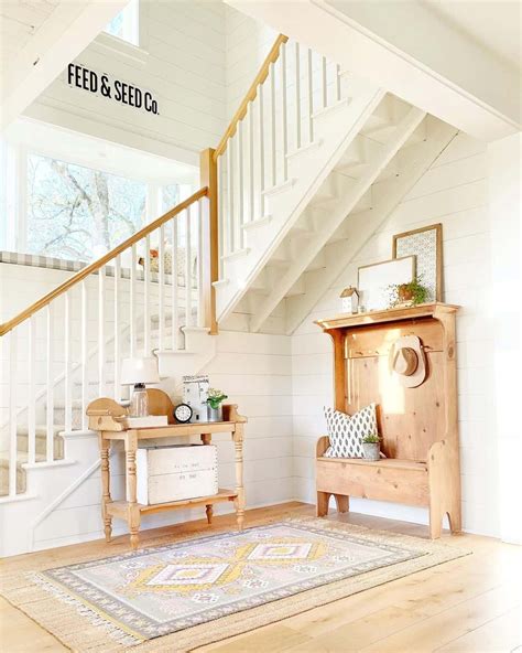 Bright Modern Farmhouse Staircase In Entryway Soul Lane