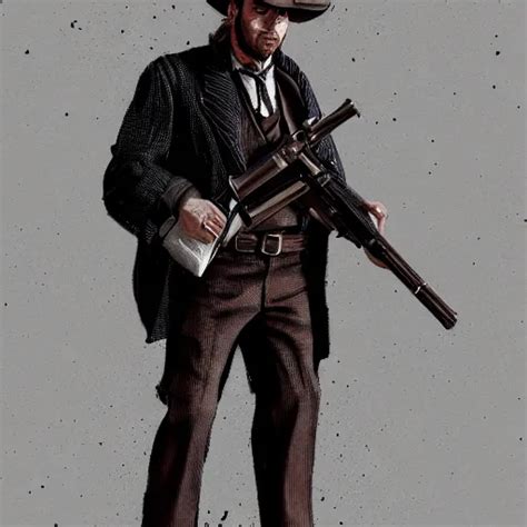 Well Dressed Preacher In The Wild West Holding A Gun Stable Diffusion