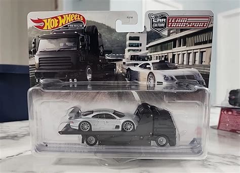 HOT WHEELS TEAM Transport 1997 Mercedes Benz CLK GTR Fleet Street 59 Argento EUR 33 87