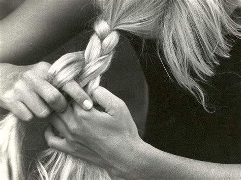 Girl Braiding Her Hair By Llewellyn Berry Girls Braids Her Hair Black And White Photography