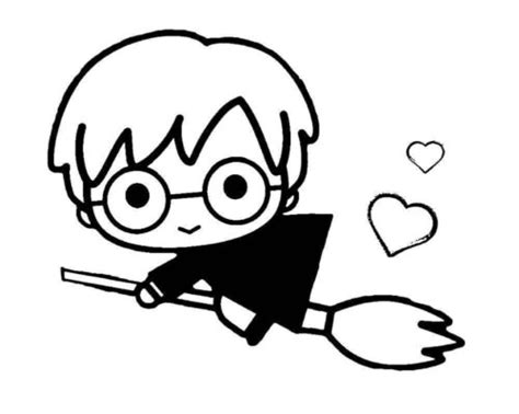 Cute Harry Potter Colouring Coloring Page Turkau