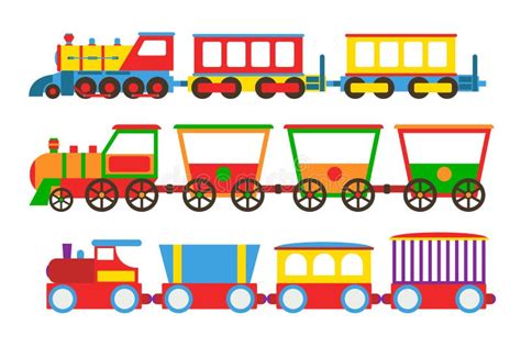 Toy Train Vector Illustration. Stock Vector - Illustration of freight ...