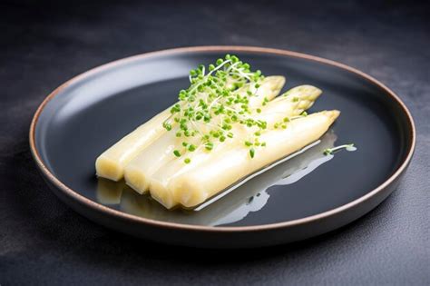 Asperges Blanches Cuites La Vapeur Traditionnelles De Style Moderne