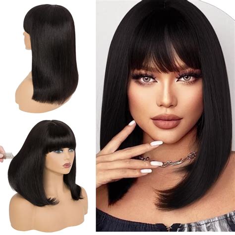 Amazon Rich Choices Light Yaki Straight Human Hair Bob Wig With