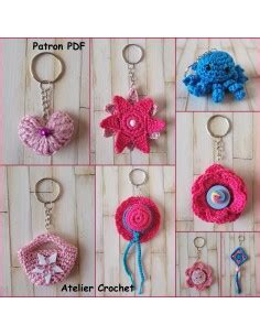 Patron Tuto PDF pour réaliser 8 portes clés au crochet différents