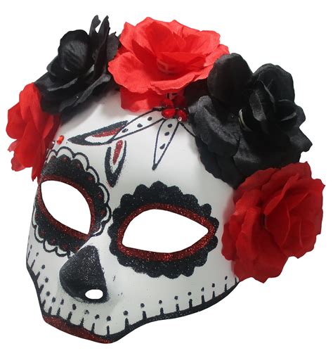 Day of the Dead Sugar Skull Mask - Walmart.com - Walmart.com