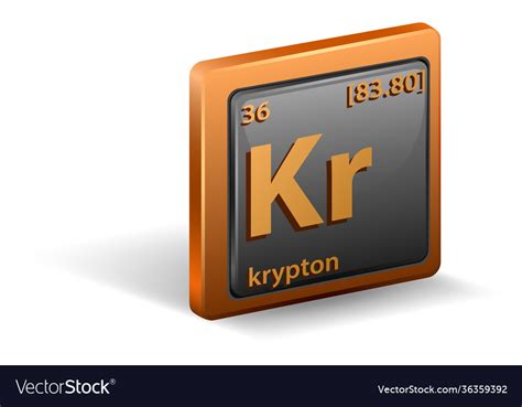 Krypton Chemical Element Symbol Royalty Free Vector Image