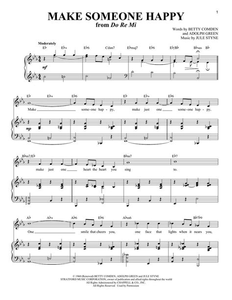 Adolph Green Make Someone Happy Sheet Music Notes And Chords Sheet Music Lyrics And Chords