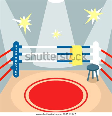 Boxing Ring Cartoon Style Flat Vector Stock Vector (Royalty Free) 383116972