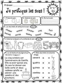 French Phonics Sounds Games And Activities Son Qu K C Jeux Et