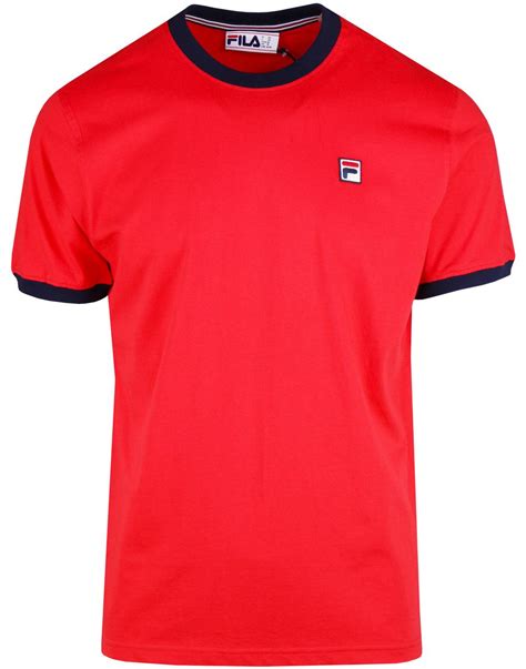 Fila Vintage Marconi Men S Retro S Ringer T Shirt In Red