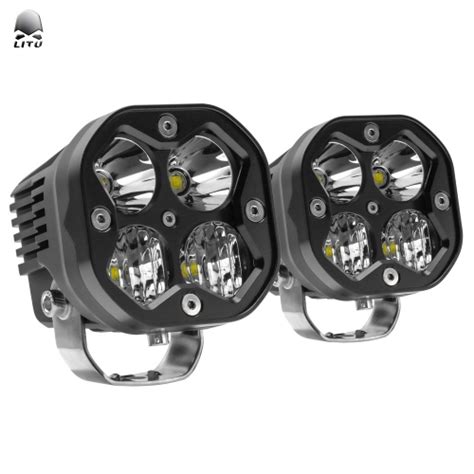 Litu W Led Work Lamps Inch Offroad Round Led Spotlight Auto