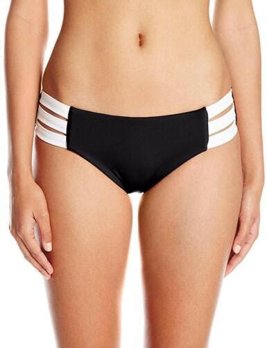 Seafolly Womens Multi Strap Hipster Medium Coverage Bikini Bottom Black