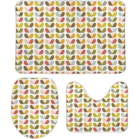 Lot De 3 Tapis De Bain En Polaire Corail Orla Kiely Tapis De Bain