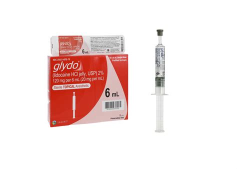 Sagent Pharmaceuticals Glydo® Lidocaine Hcl 2 20 Mg Ml Jelly Prefilled Syringe 6 Ml