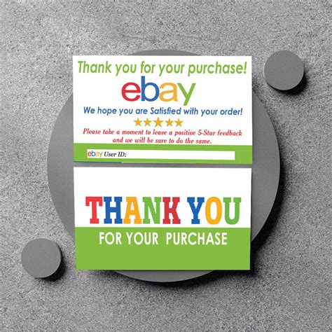 Ebay Thank You Cards Full Color 2 Side Printing Glossy Thick Etsy