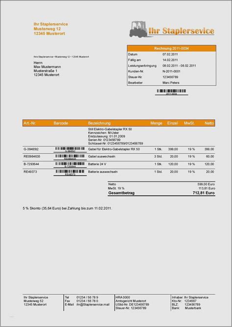 Rechnung Muster Kostenlos Kleinunternehmer Financial Report