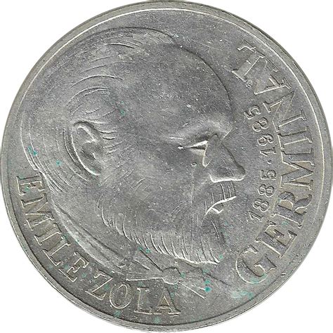 FRANCE 100 FRANCS EMILE ZOLA 1985 TTB Gonçalves Lobo Numismatique