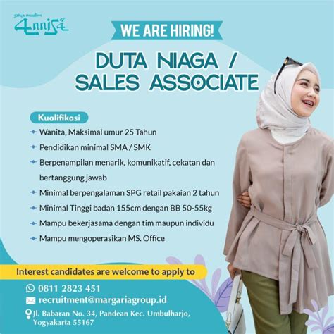 Lowongan Kerja Duta Niaga Sales Associate Staff Purchasing Front